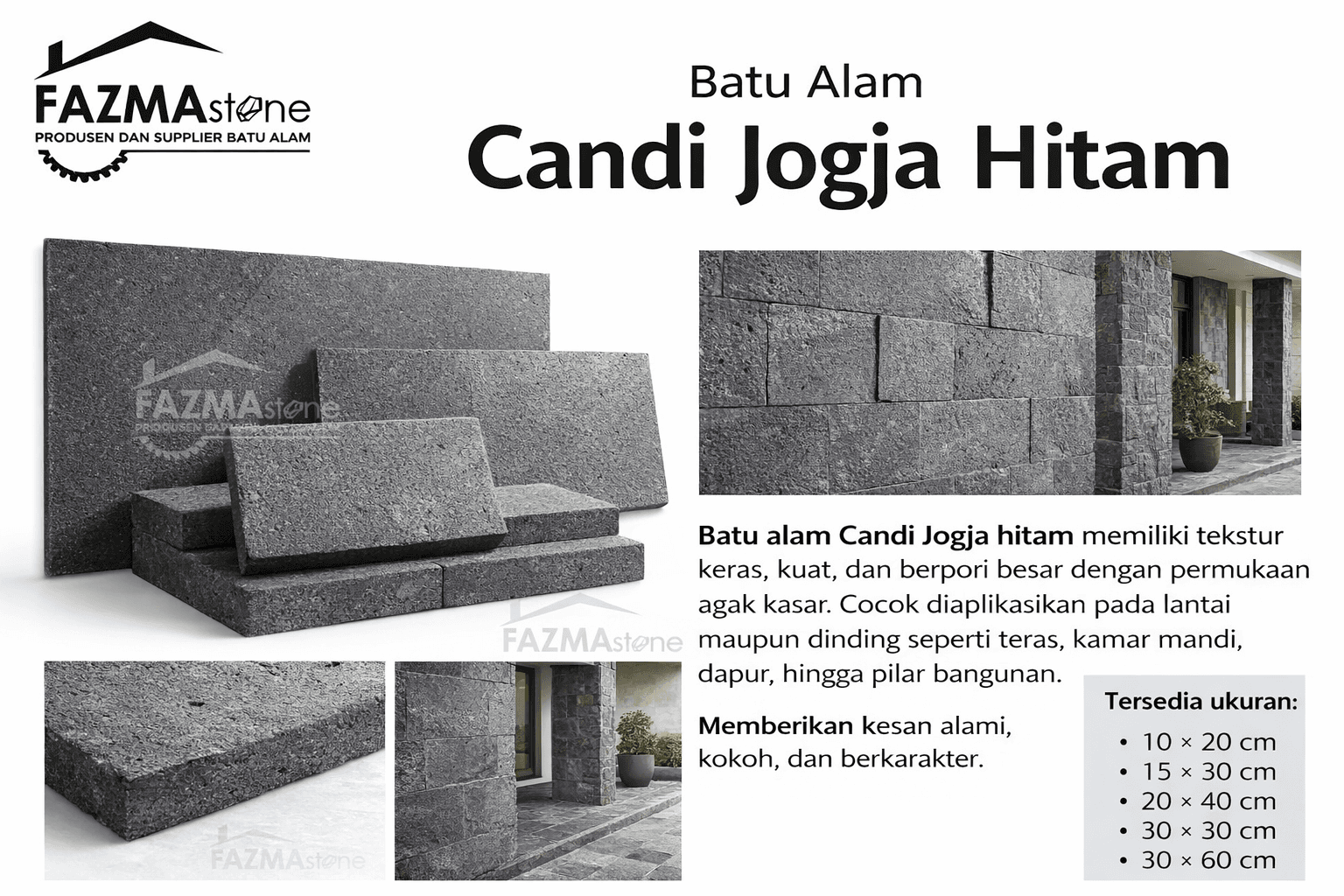 Batu alam Candi Jogja hitam