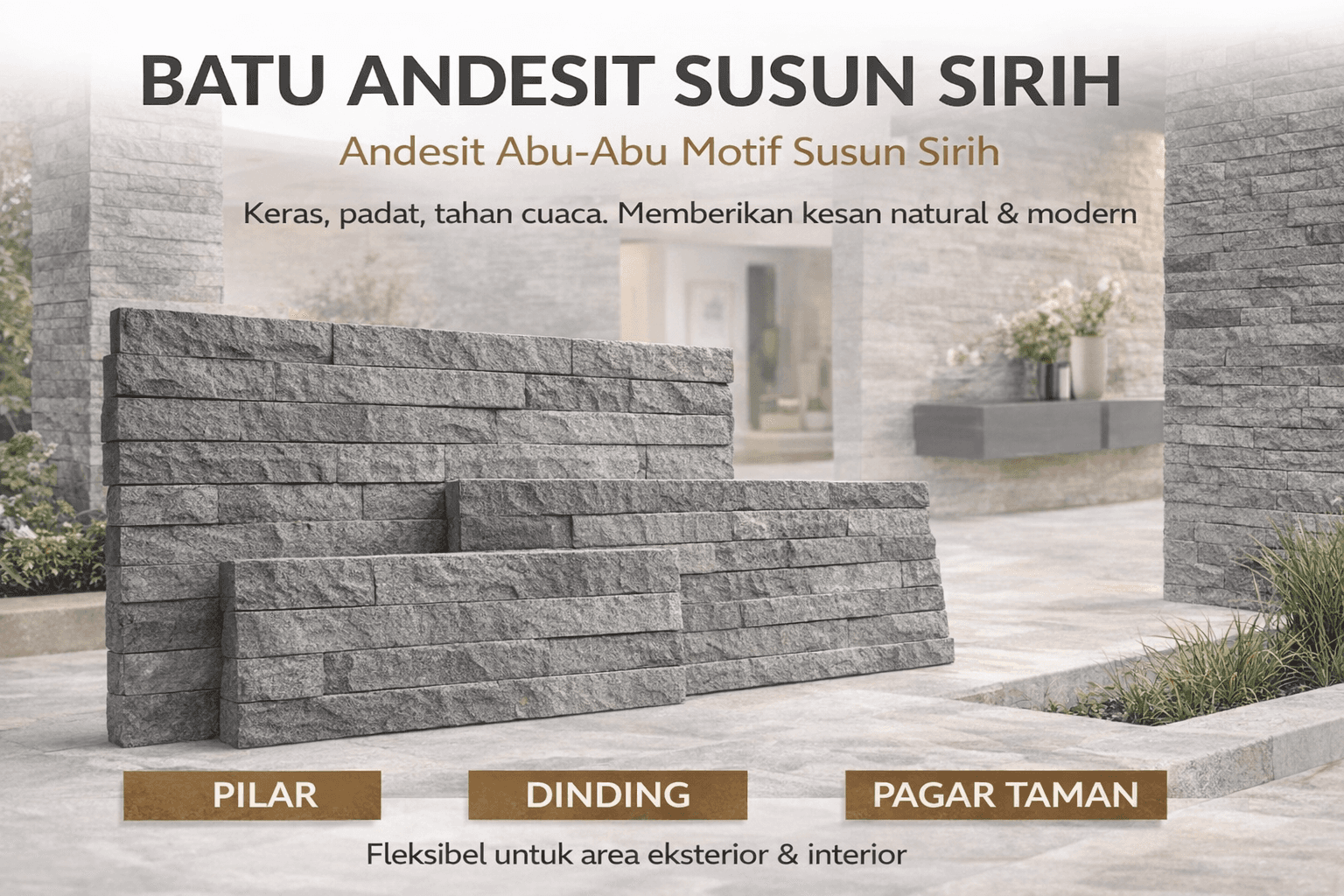 Batu Andesit Susun Sirih