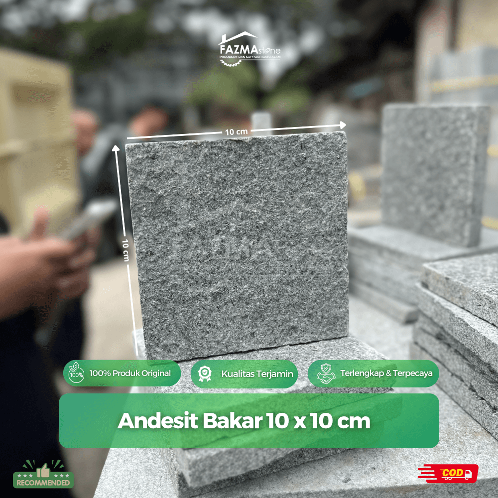 Andesit Bakar 10 x 10 Cm